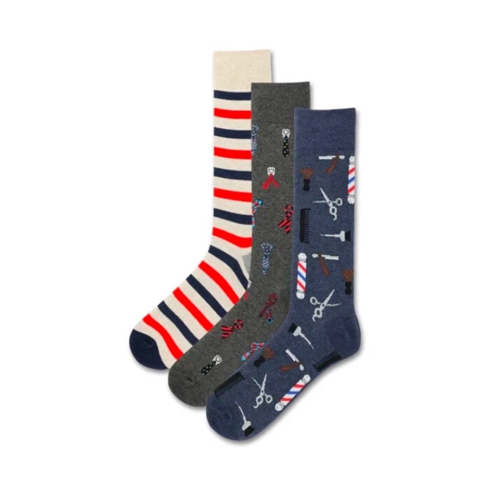 Hot Sox barber Men's Socks Set - Multicolor 3 pairs